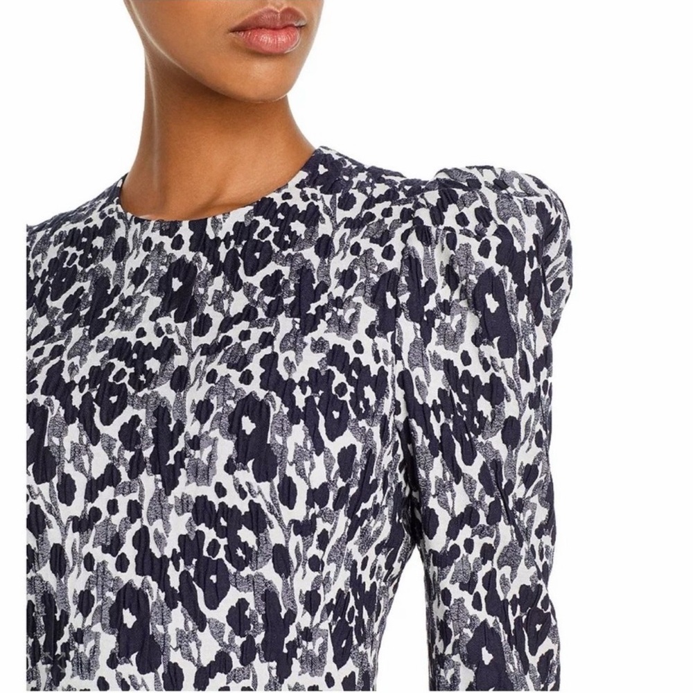 Black Halo Hadley Abstract Floral Long Sleeve Mini Dress in Spotted Vines Sz 6 - Picture 5 of 15
